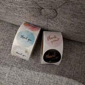 Thank You Sticker Rolls, 500 Stickers Ea, 1000 Total